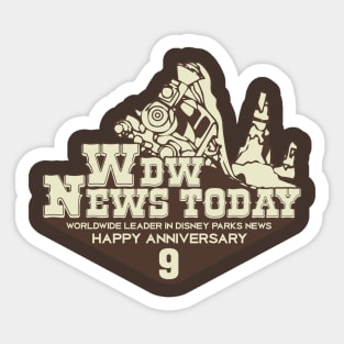 WDW News Today WDWNT.com 9th Anniversary Sticker